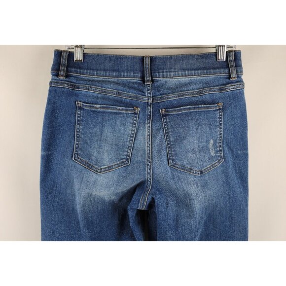 Spanx Jeans Womens Blue Large Straight Leg Pull on Denim Pants 30x28 20356R - Picture 9 of 11